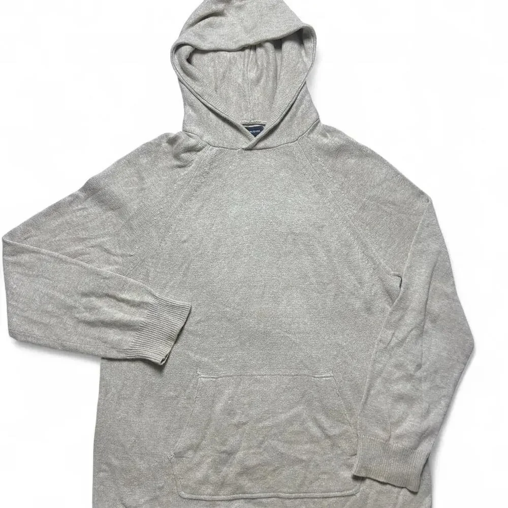 J.Crew Y2k Vintage Beige Cotton Wool Knit Hoodie Sweater Large